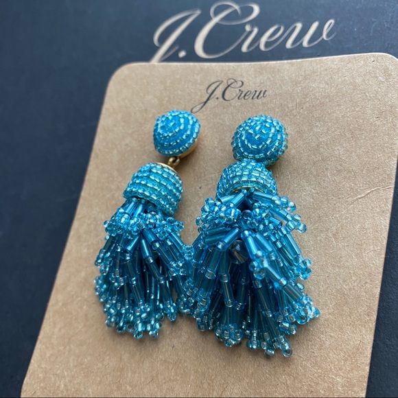 🎈J. Crew Beaded tassel earrings - Picture 3 of 6